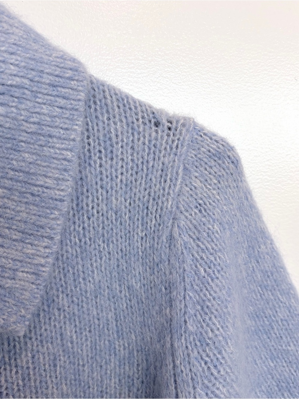COS Alpaca Wool Blend Light Blue Short Sleeve Sweater Cardigan Women Size S - Picture 6 of 12